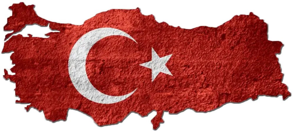 Türk Bayraklı Türkiye Haritası